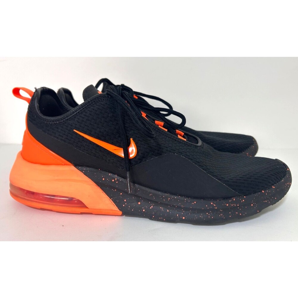 Nike Mens size 11.5 EU 45.5 Air Max Motion 2 Black Orange Running Shoes Sneakers - Picture 2 of 10